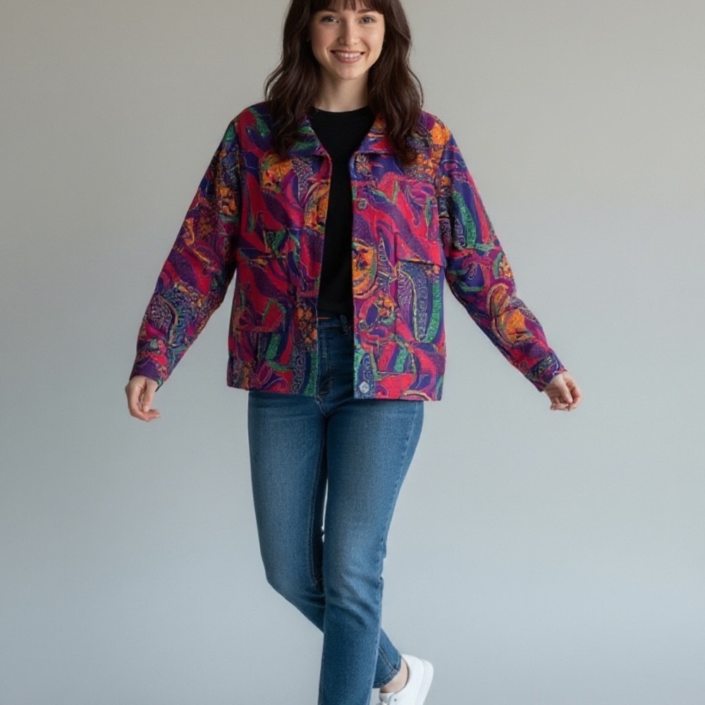 Vintage 90s Women's Multicolor Jacket